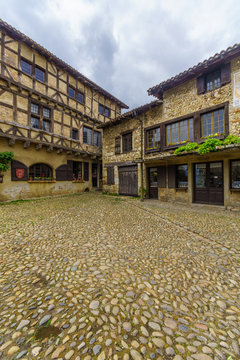 Main square, in the medieval village Perouges