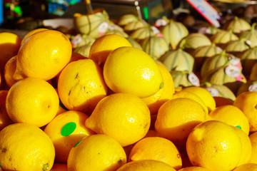 Lemons on sale in a French market
