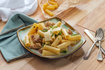 Italian Rigatoni Sausage Alfredo