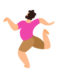 fat man graceful dance shorts t-shirt movement freedom body positive