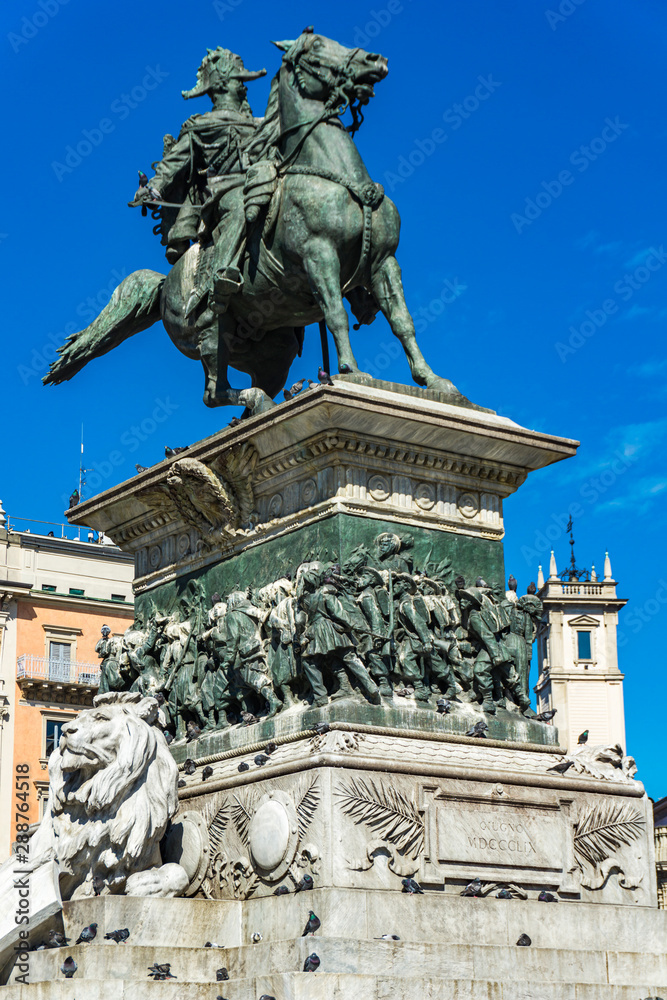 Wall mural monument to vittorio emanuele ii in milan, italy