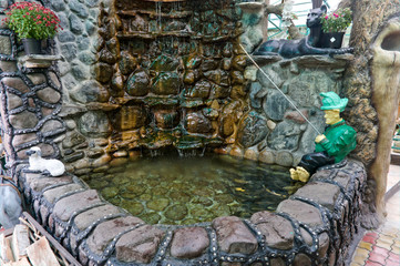 fountain well with a lot of decoration