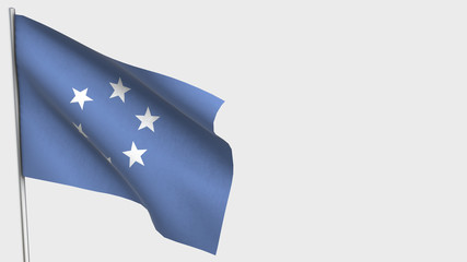 Trust Territory Of The Pacific Islands waving flag illustration on flagpole.