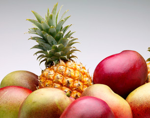 Whole Mangos & Pineapple group