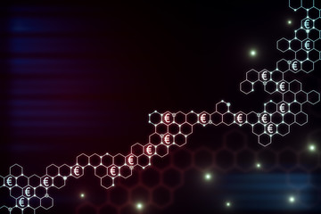 Creative hexagonal background with euro