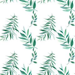 hand drawing watercolor texture with leaves