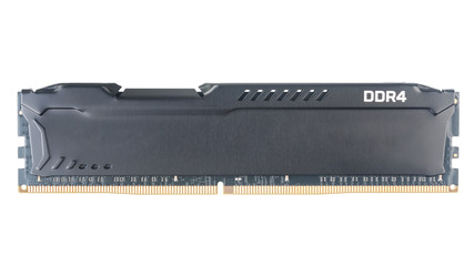 Modern DDR4 memory stick of computer with radiator