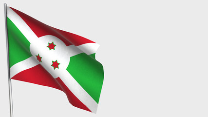 Burundi waving flag illustration on flagpole.