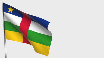 Central African Republic waving flag illustration on flagpole.