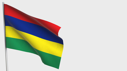 Mauritius waving flag illustration on flagpole.