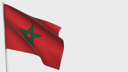 Morocco waving flag illustration on flagpole.