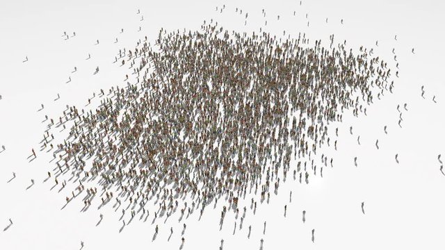 libya map. Group of people walk and create a map of libya.