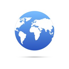 Vector planet Earth icon. Flat planet Earth icon.