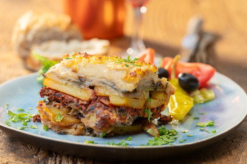 moussaka on wood