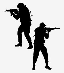 vector silhouettes of soldiers