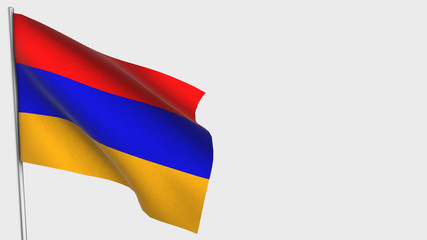 Armenia waving flag illustration on flagpole.