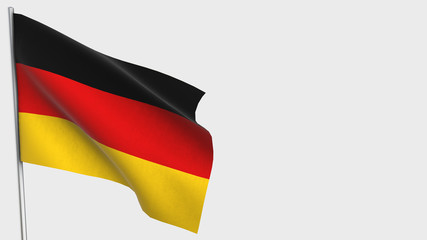 Germany waving flag illustration on flagpole.