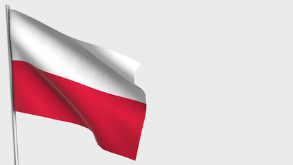 Poland waving flag illustration on flagpole.