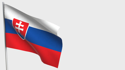 Slovakia waving flag illustration on flagpole.