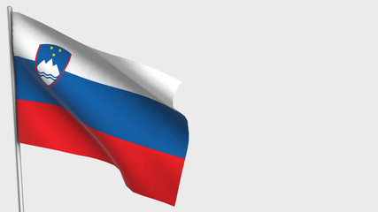 Slovenia waving flag illustration on flagpole.