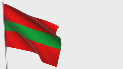 Transnistria waving flag illustration on flagpole.