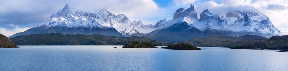 In the Torres del Paine national park, Patagonia, Chile, Lago del Pehoe.