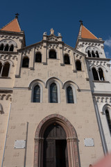 view of architectural church facade
