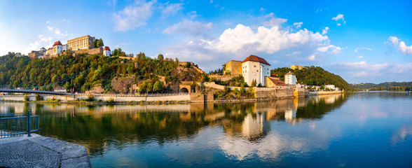 Fototapeta premium Panorama of the Fortress in Passau, Germany