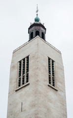 Tower of the Feest- en Cultuurpaleis on Wapenplein 17 street, Ostend Belgium