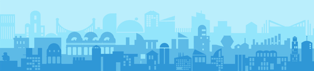 Obraz premium City Skyline silhouette detailed - abstract futuristic Modern business background. Vector illustration