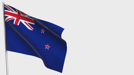 New Zealand waving flag illustration on flagpole.