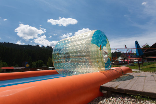 Water Zorbing In Nature.