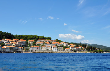 Fototapeta na wymiar Landscape of the ancient city of Korcula in the Adriatic sea, off the coast of Croatia.