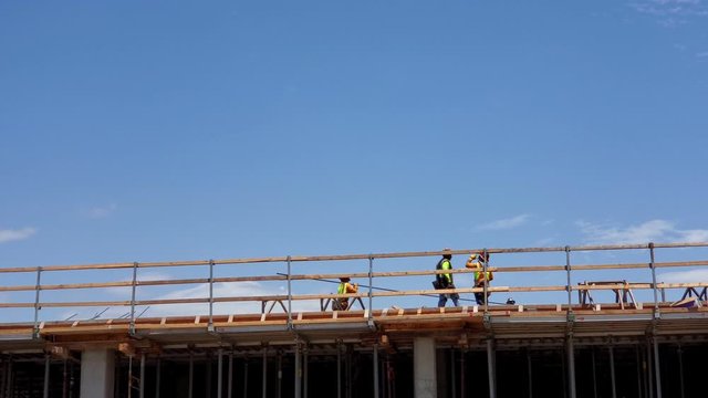 Worker working on a construction site of USC