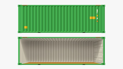 green container without side wall
