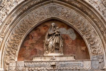 cathedral of Messina with the facade and the bell tower on the large square