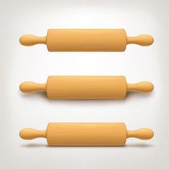 rolling pin set on bright background