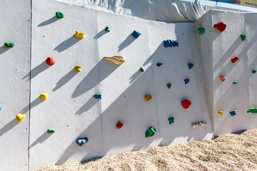 Artificial climbing wall.