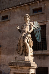 Fototapeta na wymiar artistic monument in stone and bronze representing a statue
