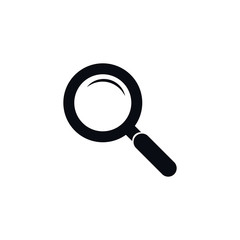 Search icon. Magnifying glass icon, vector magnifier or loupe sign