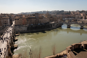 view of the tiber from castel sant'angelo
