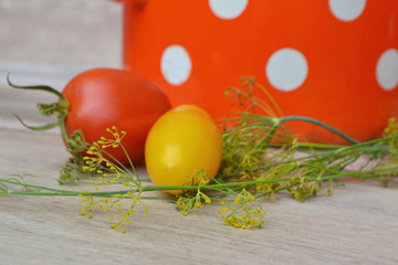 Italian cuisine. Organic food: fresh cherry tomatoes. Healthy food.