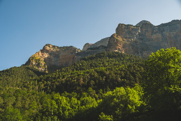 Fototapeta na wymiar Summer in Ordesa and Monte Perdido National Park, beautiful landscape in the Spanish Pyrenees