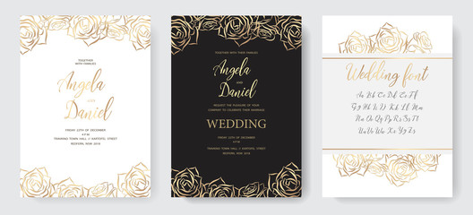 wedding gold rose font