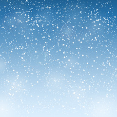 vector winter background with snow sky