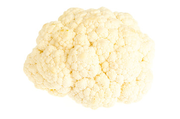 Cauliflower heading isolated on white background.