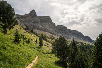 Summer in Ordesa and Monte Perdido National Park, beautiful landscape in the Spanish Pyrenees