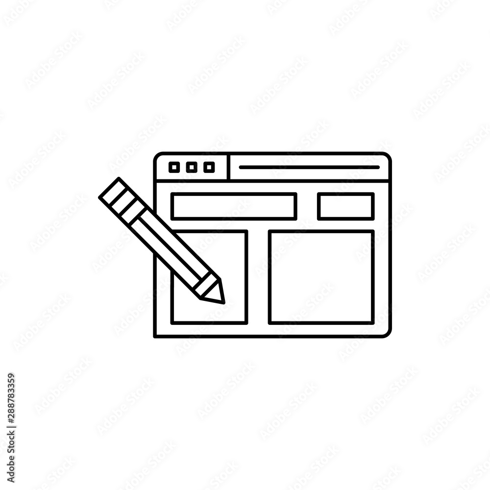 Poster browser pen edit web page icon. element of user experience icon