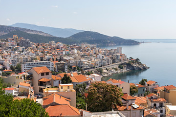 Obraz premium Panorama of city of Kavala from fortress, Greece