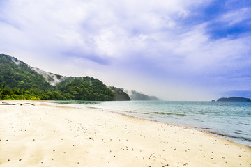 View on tropical beach in national park natural Utria next to Nuqui, Colombia